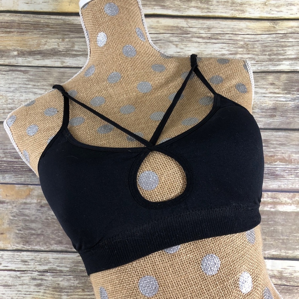 Infinity Raine Black Cross Cross Bralette